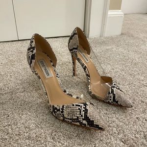 Steve Madden Snake Skin & Clear Heels